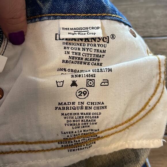 Blank NYC The Madison Crop Distressed Blue Jeans Women’s Size 29 - Picture 8 of 8